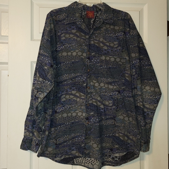 Shah Safari Button Up Shirt Size Large Y2K - Picture 3 of 6